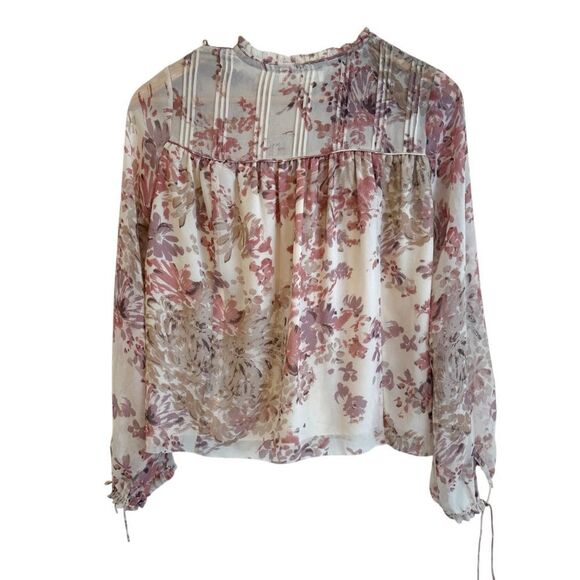 Wilfred Lourdes Pink Floral Print Long Sleeve Blouse - Picture 2 of 7